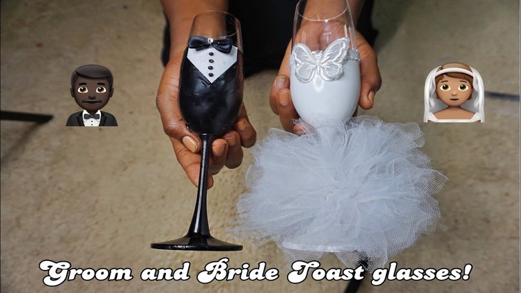 How To Make Bride and Groom Wedding Toast Glasses | Affordable Wedding DIY|LYDIA STANLEY