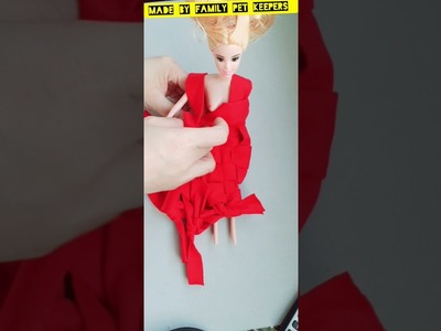 How to make DIY No sew No glue barbie doll clothes hacks |vlog2035 |Family Pet keepers