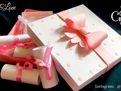 How to make Gift Box with paper bow | Handmade gift ideas | diy Birthday gifts | S Crafts
