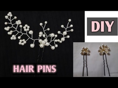 How to make hair pin.diy hair pin.beads art.simple pearls hair pins @sruthi's vlog