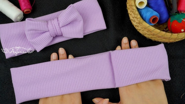 Only ONE PIECE of Fabric to Make the Bow and Headband ☝???? Bow Tie Headband Tutorial