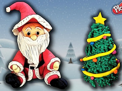 Playdoh Santa Claus: DIY How to make a Polymer Clay Santa (and Christmas Tree) ! Merry Christmas