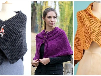 The most beautiful woman crochet knitting Capelet shawls