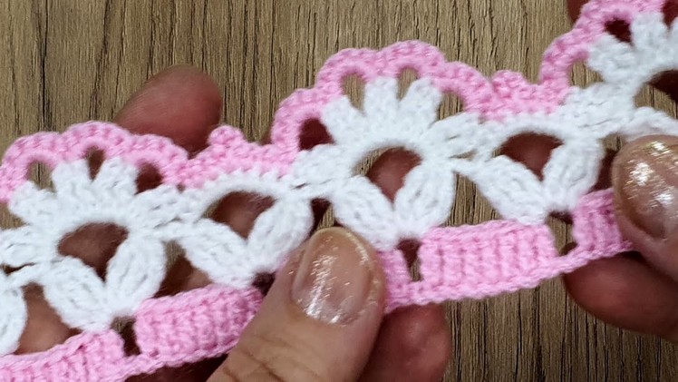 Very easy crochet knit baby blanket edge pattern for beginners & Blanket edge pattern