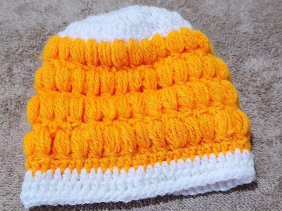 0,Size Baby Cap, New born baby cap , Woolen Baby Cap, Crochet Cap, ‎@Santosh All Art 