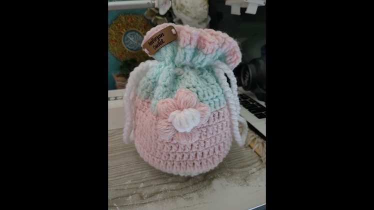 Cara kait beg (uncang). how to crochet small bag easy