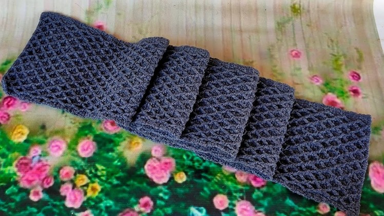 Crochet scarf for men 2022.Crochet shawl., crochet blanket, new crochet stitch