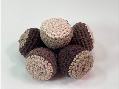 DIY Come creare NOCCIOLE NATALIZIE ALL'UNCINETTO CROCHET. HAZELNUT. AVELLANAS FAI DA TE.