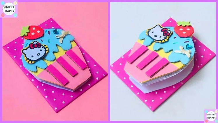 DIY Cupcake NOTEPAD. How to make cute note notepad. PAPER CRAFT. how to make notebook