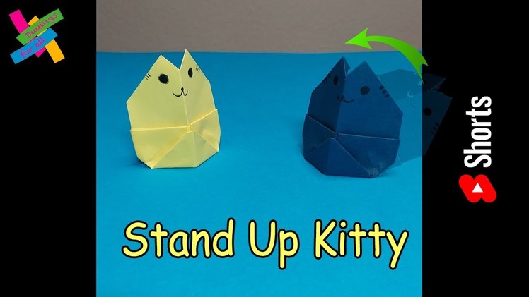 DIY Origami STANDUP CAT | TikTok FIDGET toy | How to make paper cat  | Fold tutorial #Shorts