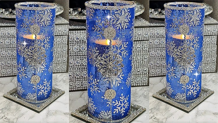 DIY SPARKLING CANDLE VASE ROOM DECOR HOME DECORATING IDEAS DIY