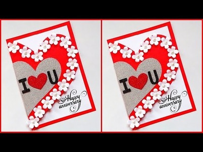 Easy and Beautiful Anniversary card making ideas. DIY Beautiful Anniversary greeting card