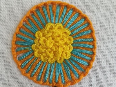 Easy Button Hole Stitch Hand Embroidery Flower#shorts #handembroidery for beginners ????