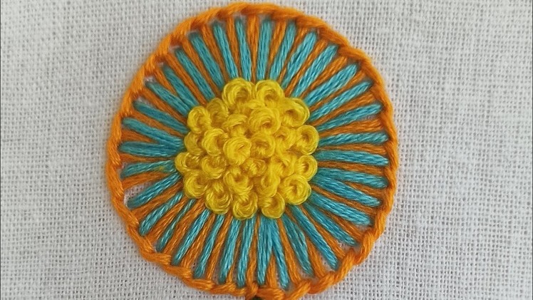 Easy Button Hole Stitch Hand Embroidery Flower#shorts #handembroidery for beginners ????
