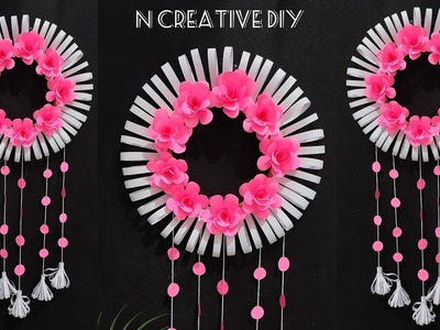 Easy rose paper flower wall hanging | Paper craft for home decor | Wall decor ideas| Diy room decor