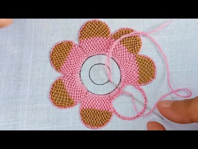 Hand Embroidery Amazing Flower Designs, Easy Trellis With Chain Stitch Flower Tutorial, Sewing Hacks