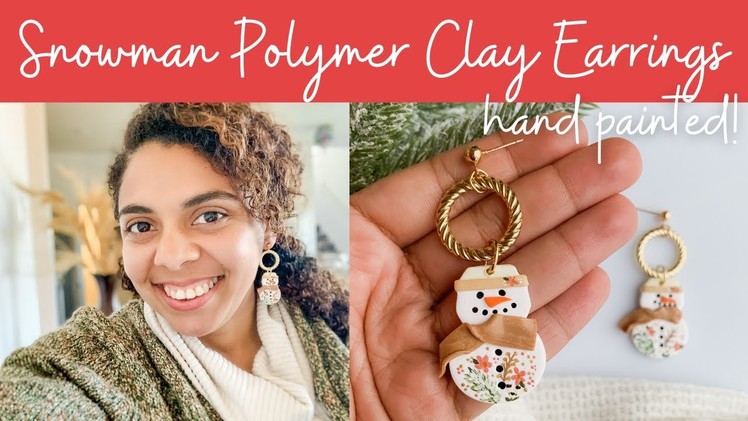 HOW TO MAKE POLYMER CLAY EARRINGS | CHRISTMAS POLYMER CLAY EARRINGS | HOW TO PAINT POLYMER CLAY