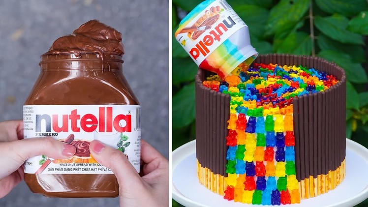 NUTELLA CAKE Most Satisfying Rainbow Cake Ideas | Top 10 Easy Chocolate Cake Decorating Tutorials