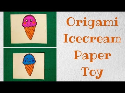 Origami Paper Icecream Flip Toy | Origami Toy | Softy Paper Toy | Cute toy | #Shorts