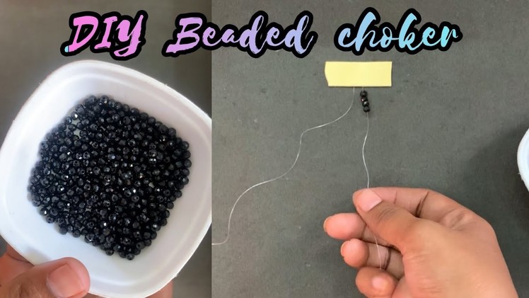 Part 1-How to make crystal beaded choker| DIY jewellery making at home| simple n easy choker