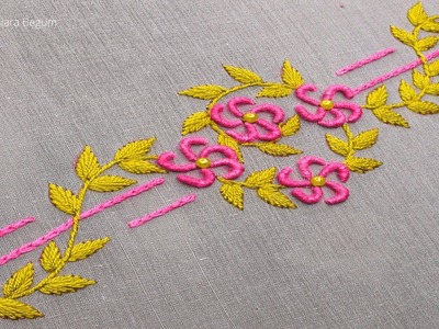 Pretty Hand Embroidery Border Designs, Easy Border Design Stitching Idea, Cute Design-518