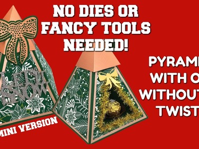 PYRAMID BOX with a TWIST! ( Mini version) NO DIES.TOOLS NEEDED!!