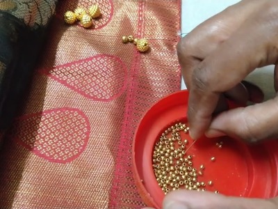 Saree kuchu #566 saree Kuchu Simple & Easy New Design !! Single bead kuchu design using Drop beads