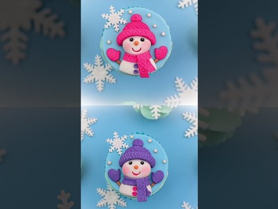Snowman Cupcake Topper #shorts #cakedecorating #caketutorials #christmascupcakes #sugarart #cupcake
