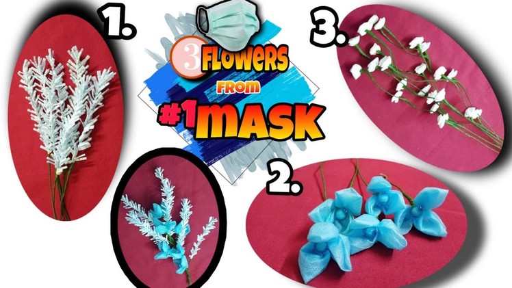 Waste material craft ideas | Flower making using mask