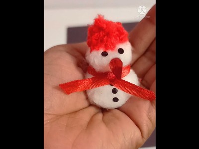 #youtubeshorts | Snowman craft with cotton | shorts | Christmas craft | Cute Snowman