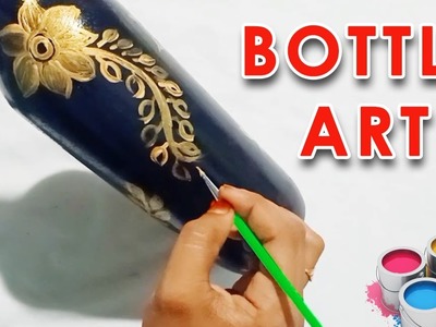 Bottle Acrylic Painting | Bottle Craft| Home Decor | Bottelil flower painting | DILLUS CREATION| DIY