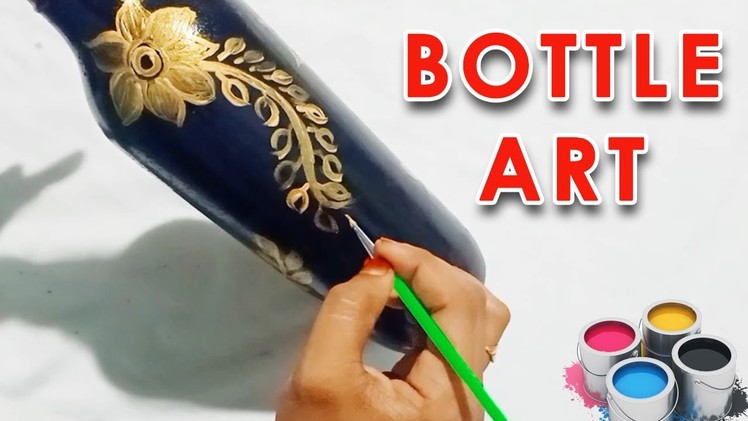 Bottle Acrylic Painting | Bottle Craft| Home Decor | Bottelil flower painting | DILLUS CREATION| DIY