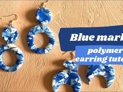 DIY Blue Marble Earrings Tutorial | Polymer Clay