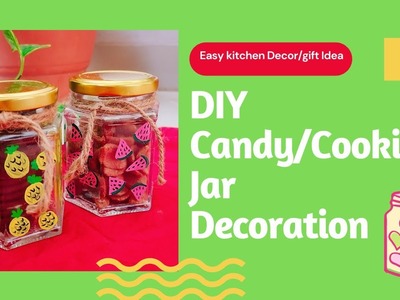 DIY Glass Jar Decoration Idea||DIY Candy.Cookies Jar Decoration|| Easy Kitchen Decor DIY|| Gift Idea