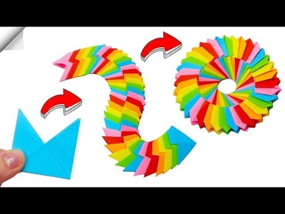 DIY Rainbow Ring Modules Origami. How To Fold an Easy Origami Magic Circle Fireworks #shorts