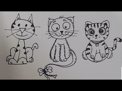 EASY HOW TO DRAW A KITTEN, A CAT STEP BY STEP