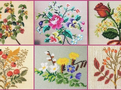 Gorgeous Flowers Cross Stitches Hand Embroidery Patterns New Colorfull Ideas