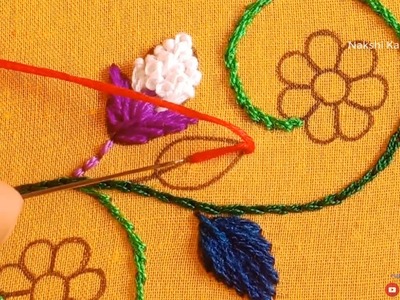 Hand Embroidery.Beautiful Phulkari Borderline Design Tutorial #48, Decorative border stitching class