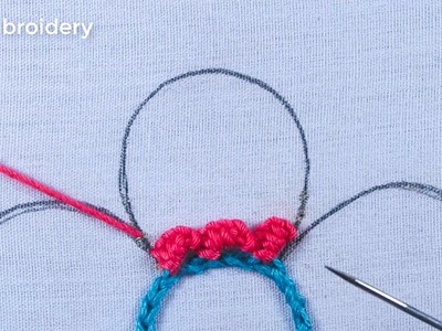 Hand Embroidery Beautiful Romanian Macrame Stitch Flower Design Needle Work With Easy Sewing Tutoria