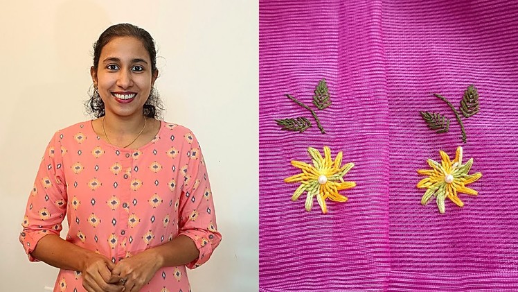 Hand Embroidery Chemanthi Stitch New Design | Embroidery work on fabrics | Malayalam