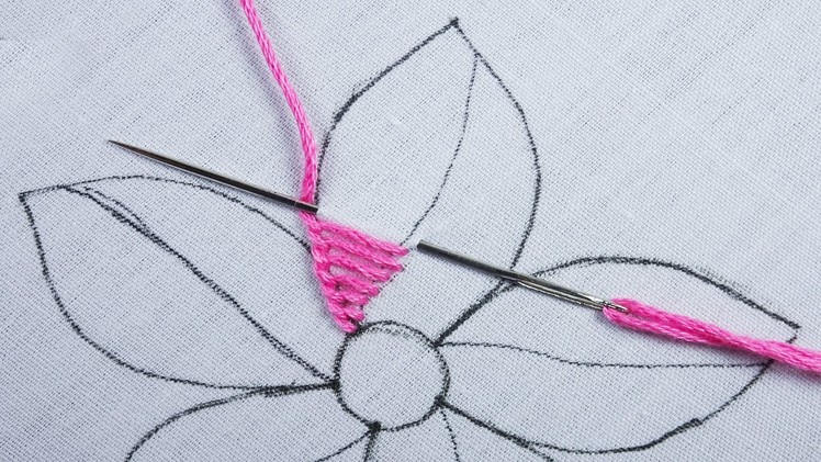 Hand embroidery easy creative needle work beautiful flower design