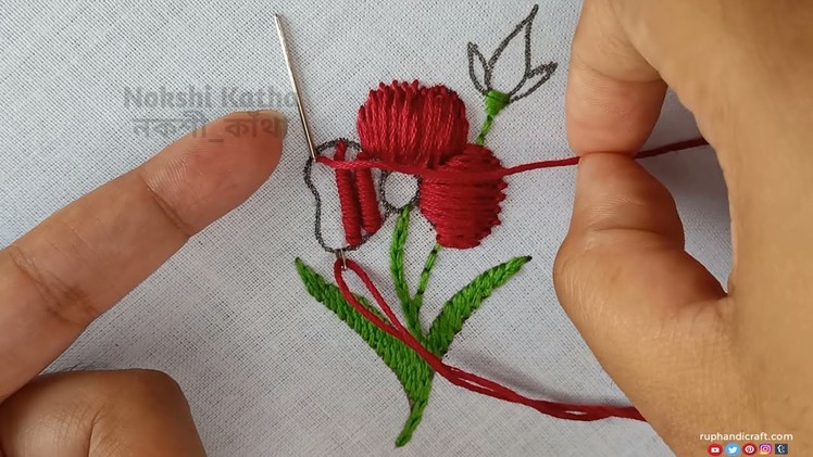 Hand Embroidery for Beginners Amazing Flower Embroidery Design,Needlepoint art,Flower Embroidery