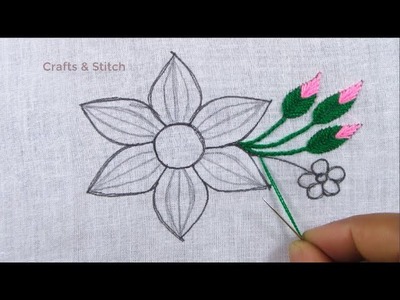 Hand embroidery patterns, easy beautiful flower embroidery design, flower embroidery tutorial