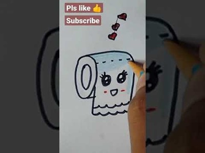 How To Draw A Super Cute Tissue | Easy Drawings #shorts #drawing #paint #art #xiaolin #kawaii