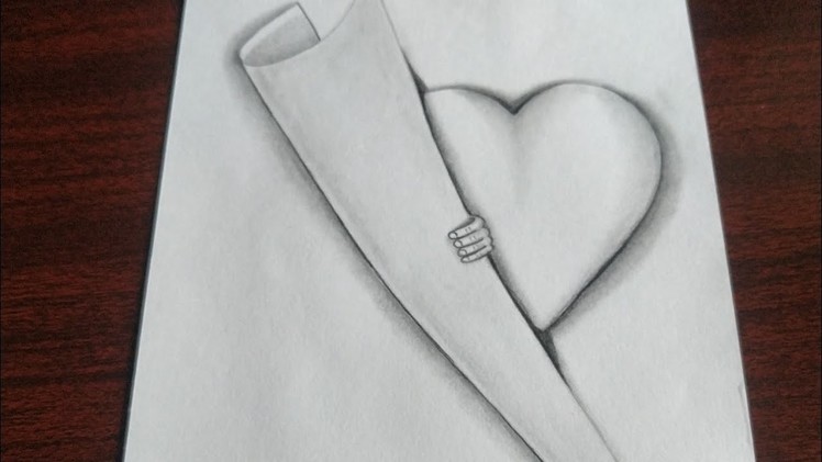 How to Draw folder paper-3d heart trick art#shorts❤❤❤