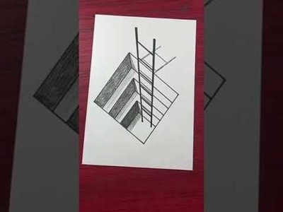 How to draw illusion stairs 3D Trick Art on paper . AmadaTH Draw #Short