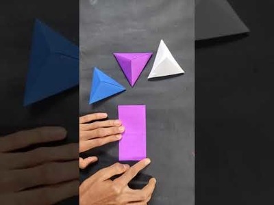 How to make a 3D paper pyramid || simple paper craft  #shorts