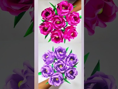How to make beautiful paper flowers very easy. mal nirmana a4 nirmana
