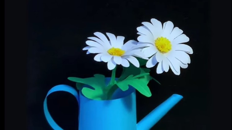 PAPER FLOWERS IN WATERING CAN |  PAPER CRAFT TUTORIAL | HOME DECOR IDEAS | paper craft ideas