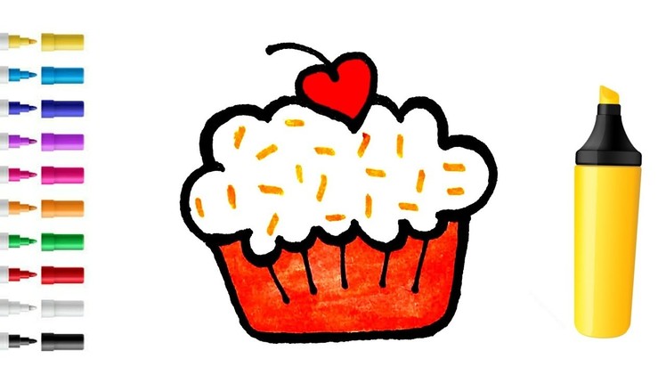 Super Easy Cup Cake Drawing, Cup Cake drawing easy, Draw very cute
